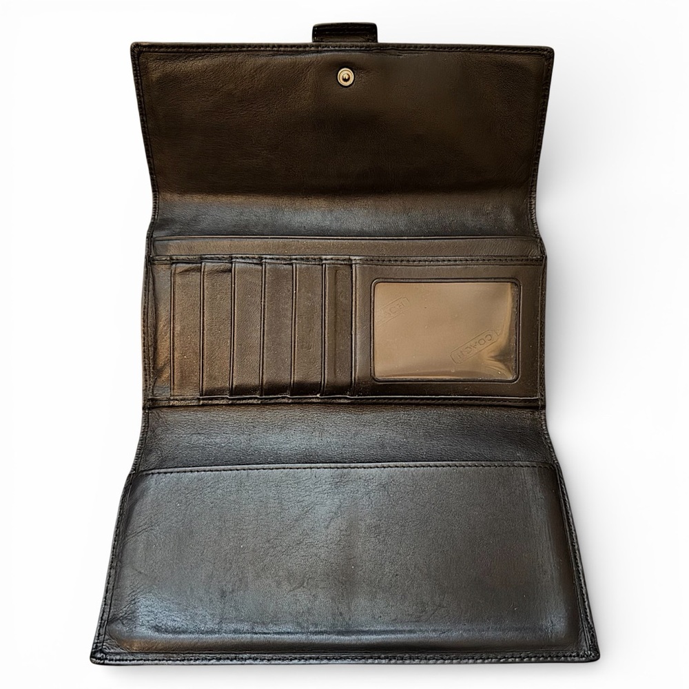 Coach Signature Vintage Canvas Tri-Fold Buckle Wallet | Y2K - Picture 4 of 5